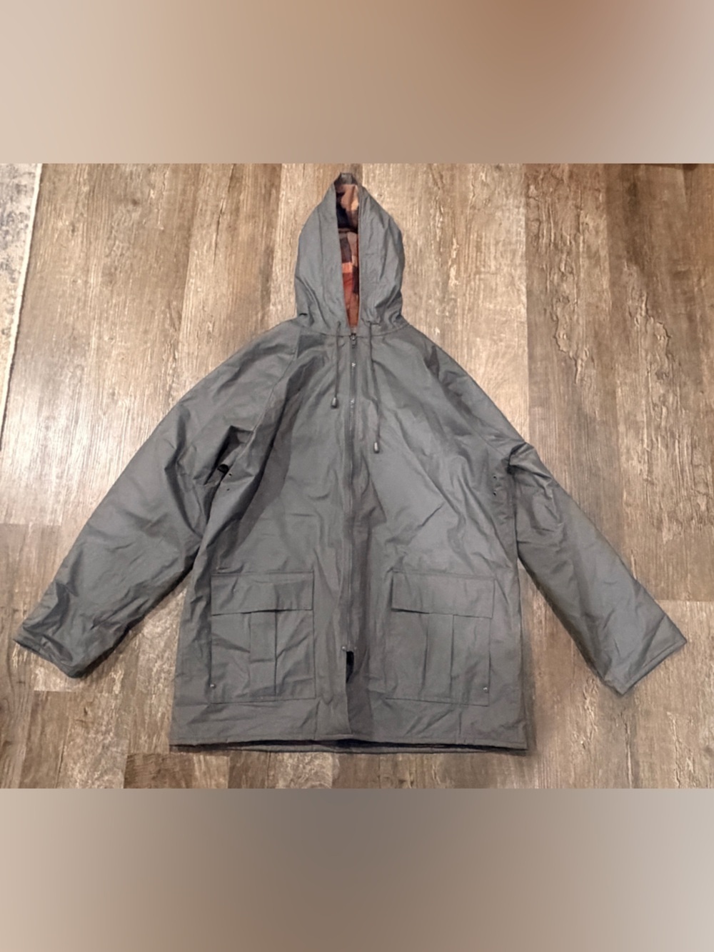 Vintage Sailmaker Men's Dark Gray Hooded Lightweight Jacket